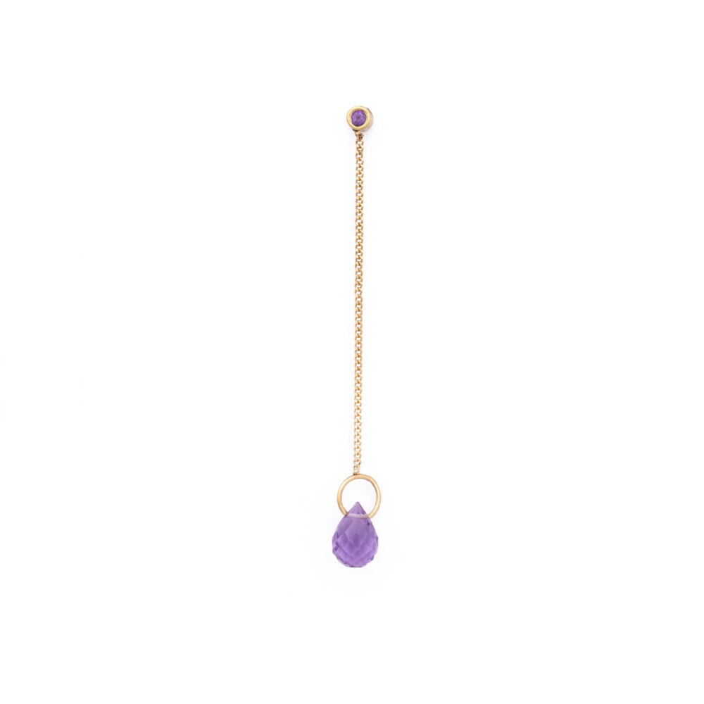 Amethyst drop pendant earring
