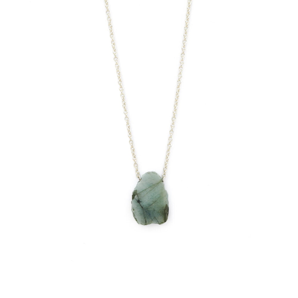 Emerald slice necklace