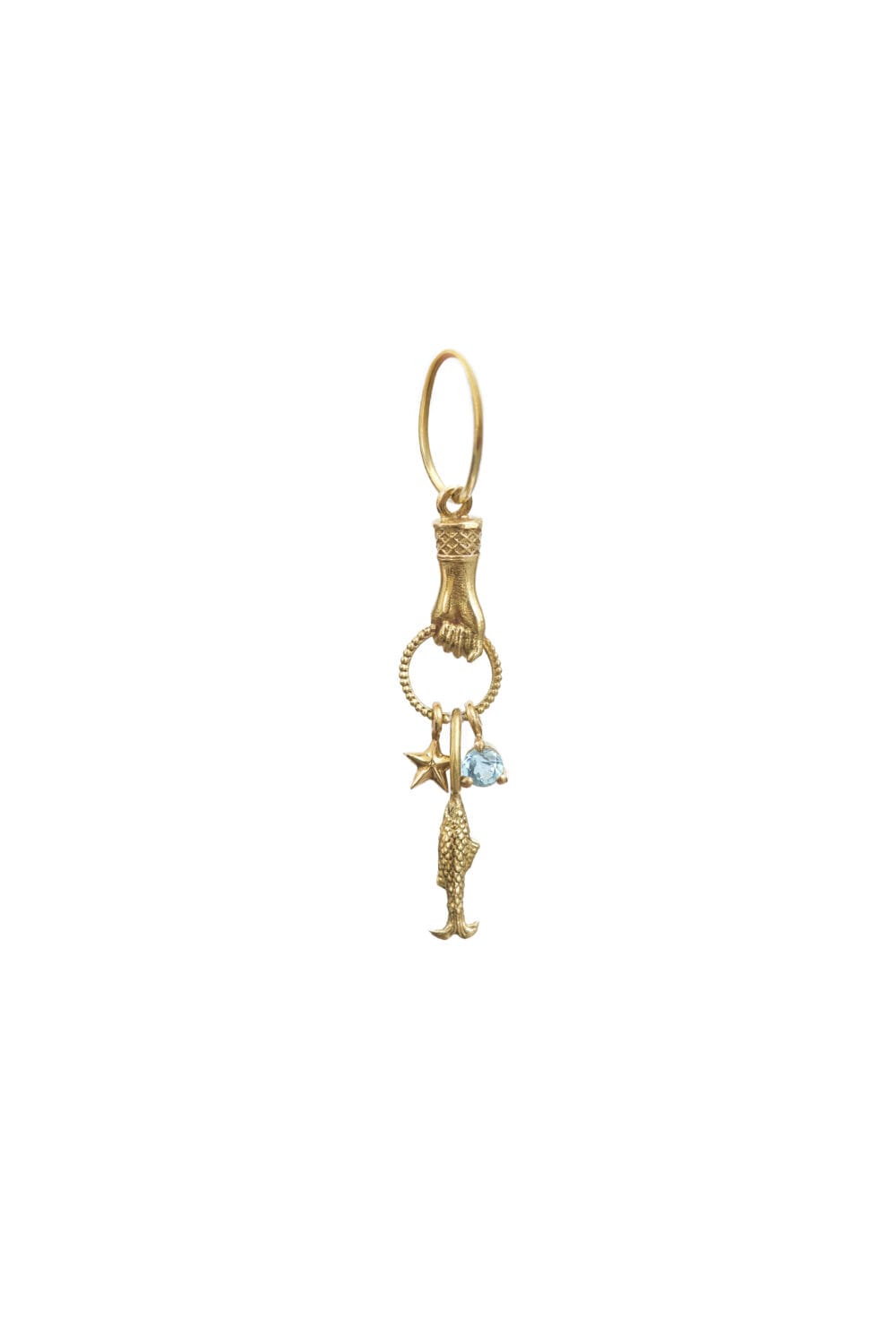 Arete mano protectora en oro (unidad)