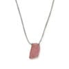 Raw pink sapphire necklace