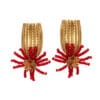 San Pedro earring in red flower