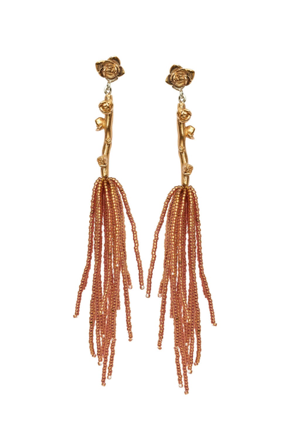 Arete tronco echeveria colgante bronce