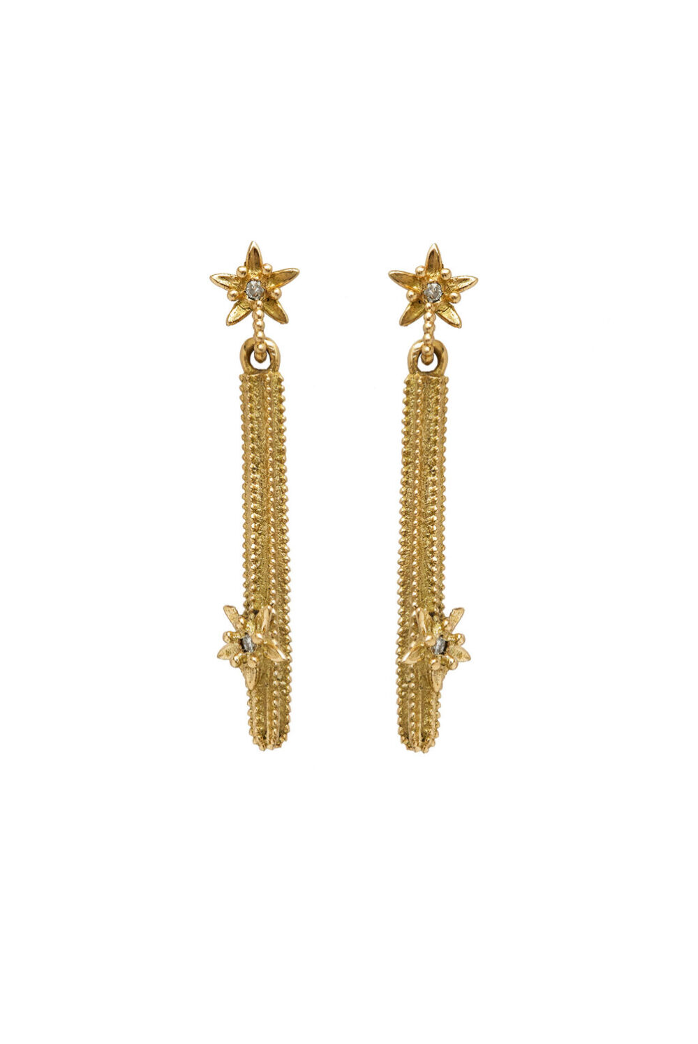 Aretes euphorbia y flor de jade oro