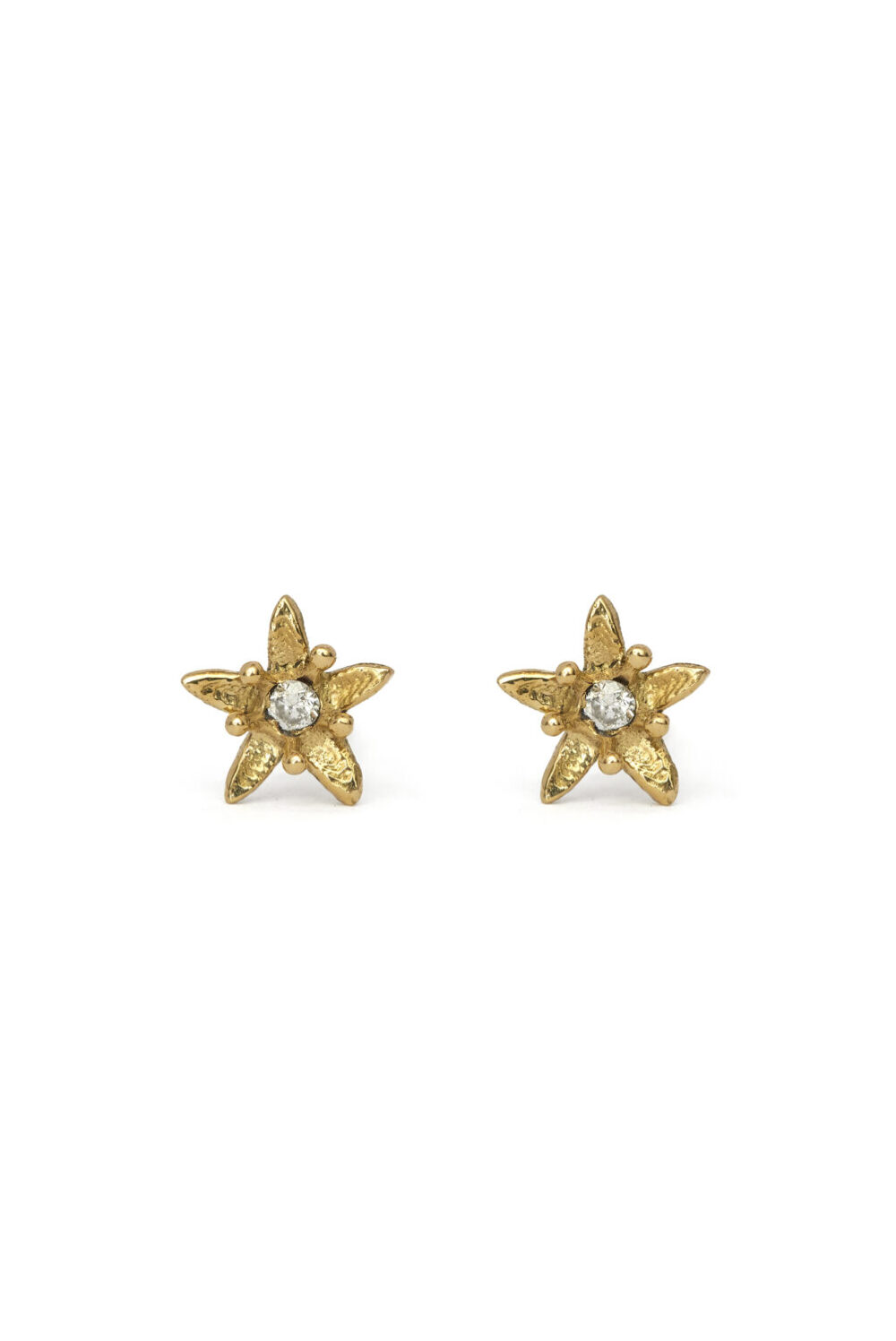 Aretes flor de jade oro